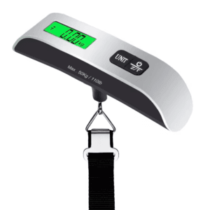 Digital bagasjevekt CX-A06 med grønt display og stropp, veier opptil 50 kg